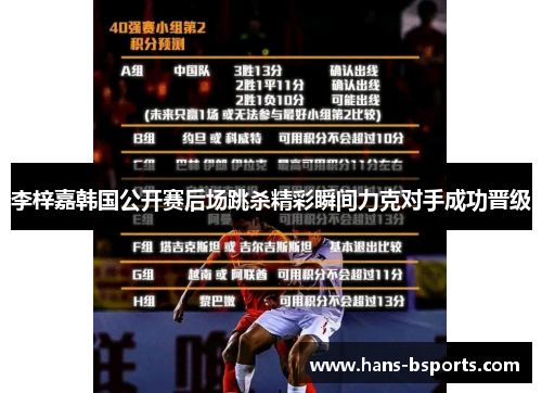 李梓嘉韩国公开赛后场跳杀精彩瞬间力克对手成功晋级