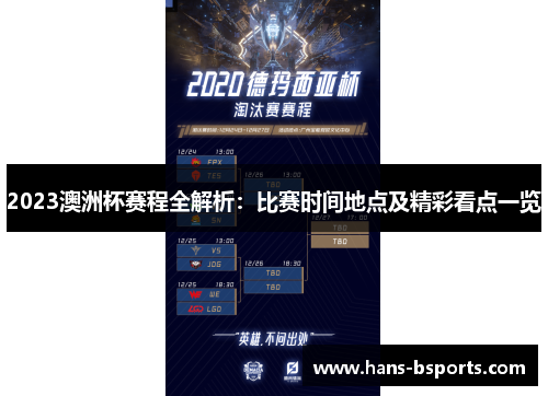 2023澳洲杯赛程全解析：比赛时间地点及精彩看点一览